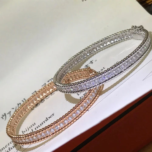 Women's 925 Sterling Silver Fashion Bracelet Moissanite Bangle 18K Gold Plated Holiday Gift Daily Jewelry Accessory